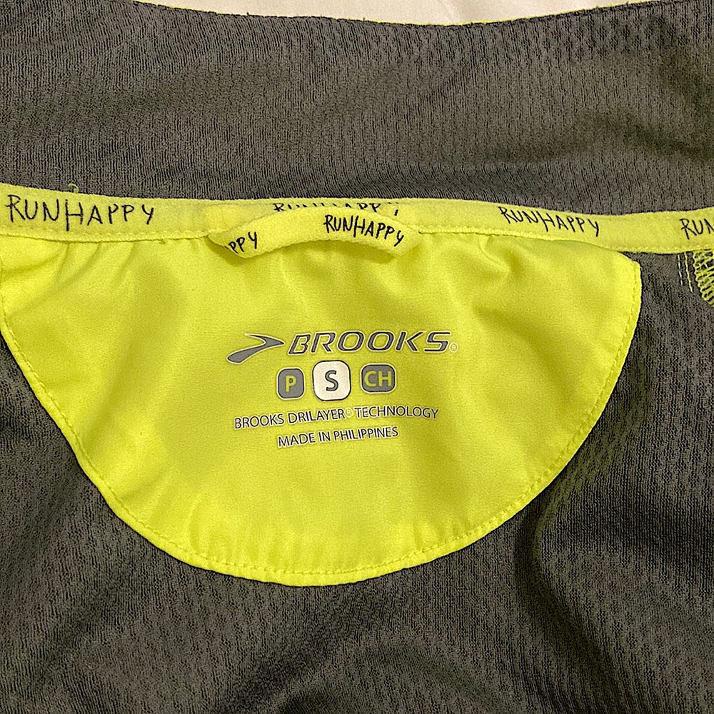 Brooks neon yellow biker/runner windbreaker